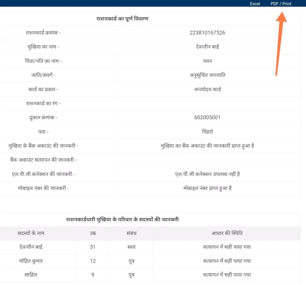 cg ration card download