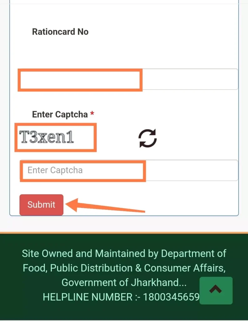 jharkhand  ration card download form enter details